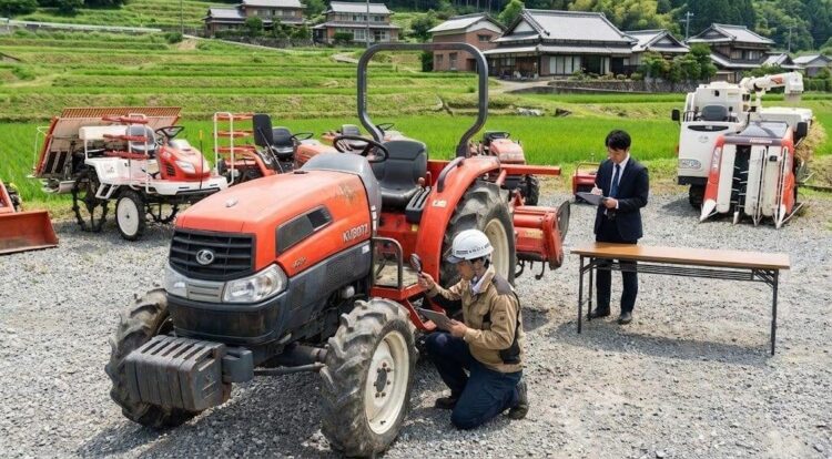 赤いトラクターを査定